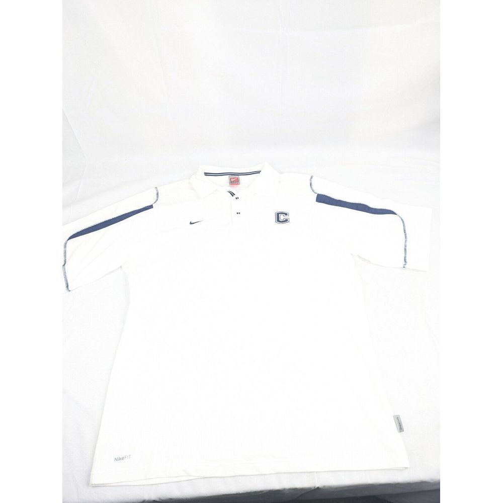 Nike‎ Dri-Fit Polo Shirt Men's Size L White Huskies Team Gear Performance